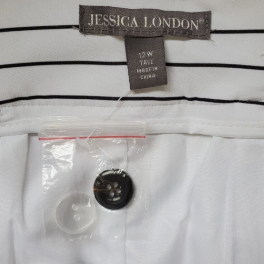 Jessica London Striped Bi-Stretch Pants 12W Tall - Picture 6 of 10